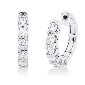 Creolen aus 750 Gold Weißgold 12 Brillanten 1,18ct TW-SI 16x3mm