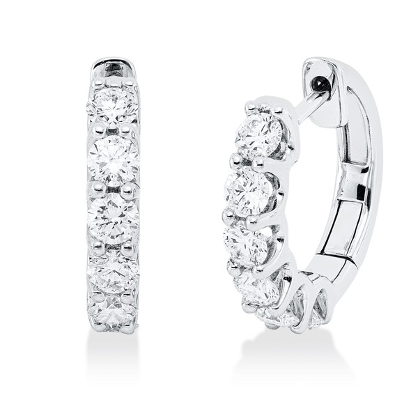 Creolen aus 750 Weißgold 12 Brillanten 1.18ct