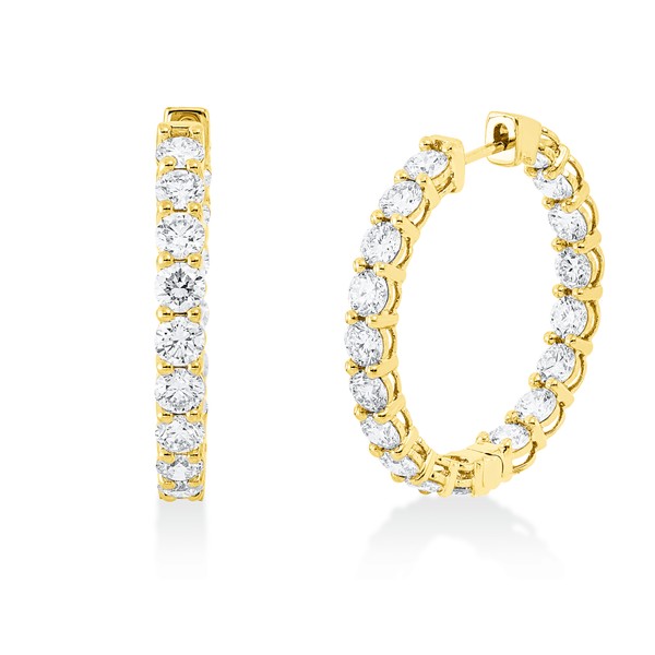 Creolen aus 750 Gelbgold 36 Brillanten 3.59ct