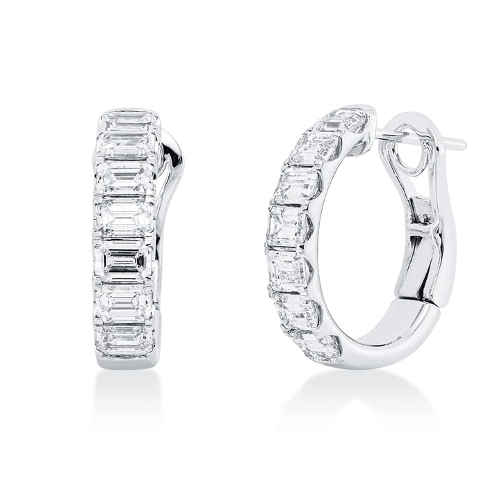 Creolen aus 750 Weißgold 14 Diamanten 2.1ct