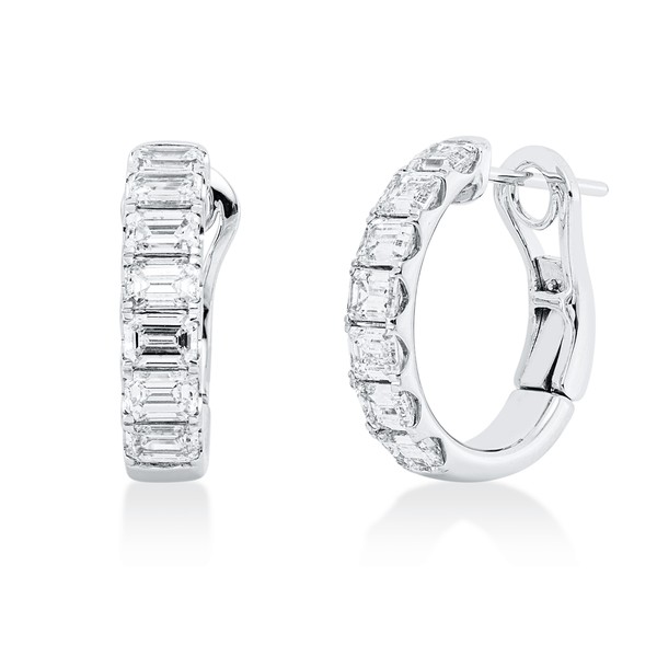 Creolen aus 750 Weißgold 14 Diamanten 2.1ct