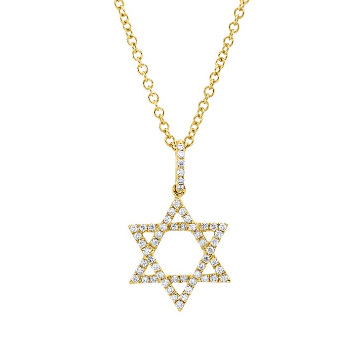 Collier Stern aus 750 Gelbgold 56 Brillanten 0.14ct