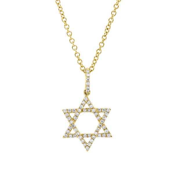 Collier Stern aus 750 Gelbgold 56 Brillanten 0.14ct