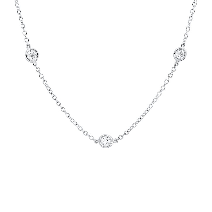 Collier aus 750 Weißgold 9 Brillanten 0.9ct