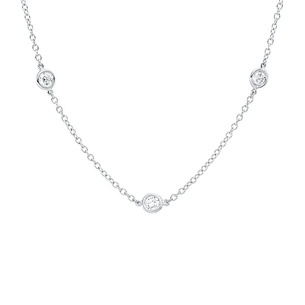 Collier aus 750 Weißgold 9 Brillanten 0.9ct