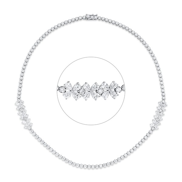 Collier aus 750 Weißgold 135 Brillanten 9.61ct