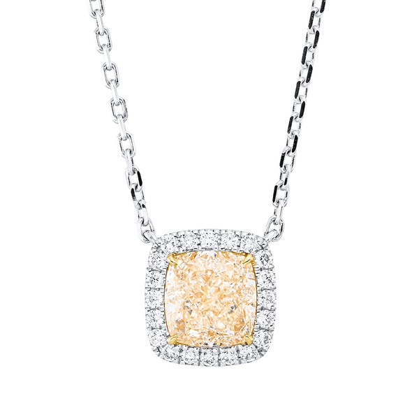 Collier aus 750 Gold gelb weiß 21 Brillanten 2.21ct