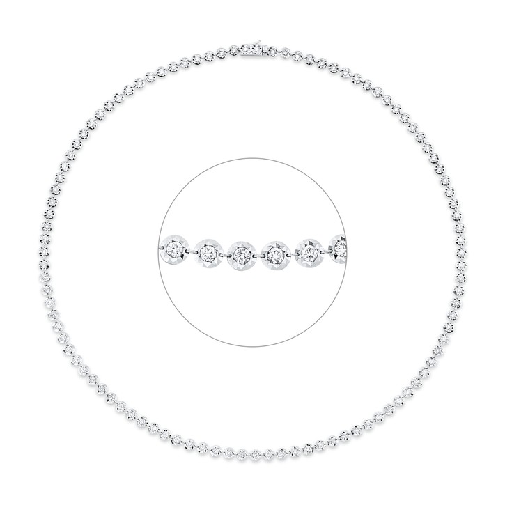 Collier aus 585 Weißgold 101 Brillanten 3.03ct