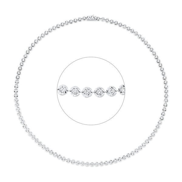 Collier aus 585 Weißgold 101 Brillanten 3.03ct