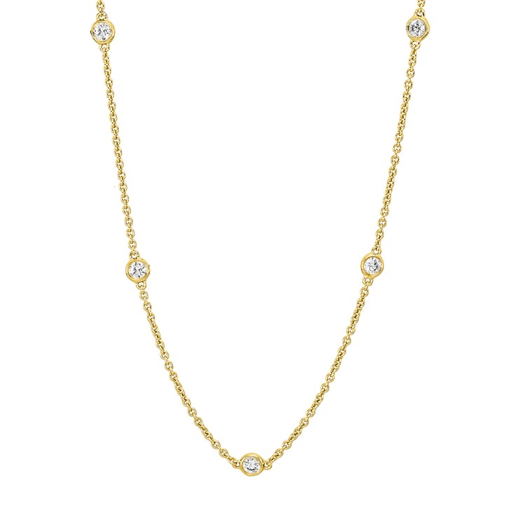 Collier aus 750 Gelbgold 11 Brillanten 0.42ct
