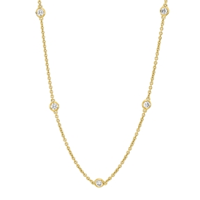 Collier aus 750 Gold Gelbgold 11 Brillanten 0,42ct I-SI L:45,7cm Zarge Collier aus 750 Gold Gelbgold 11 Brillanten 0,42ct I-SI L:45,7cm Zarge