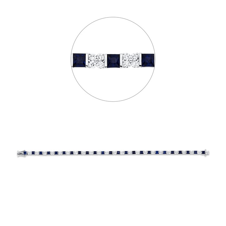 Armband aus 750 Weißgold 24 Saphire 96 Brillanten 1.53ct