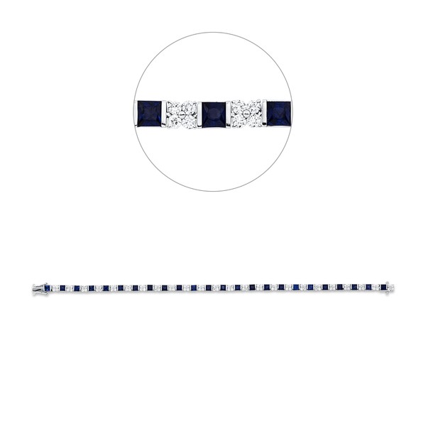 Armband aus 750 Weißgold 24 Saphire 96 Brillanten 1.53ct