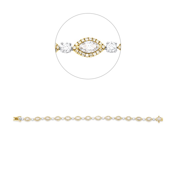 Armband aus 950 Gold gelb 280 Brillanten 5.66ct