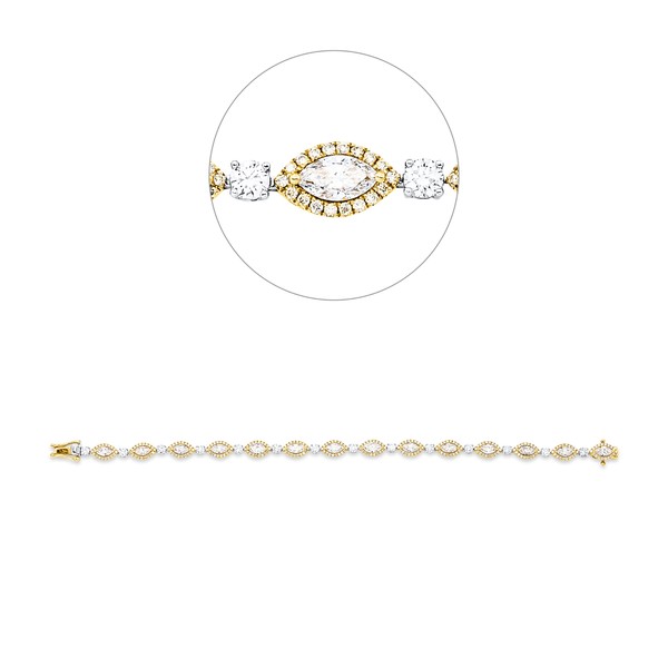 Armband aus 950 Gold gelb 280 Brillanten 5.66ct