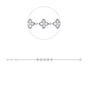 Armband aus 750 Gold Weißgold 25 Brillanten 0,59ct W-SI B:6,3mm L:17,5cm