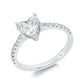 Ring aus 750 Gold Weißgold 17 Diamanten 0,93ct B:7,1mm