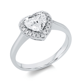 Ring aus 750 Gold Weißgold 12 Diamanten 0,92ct B:9,6mm