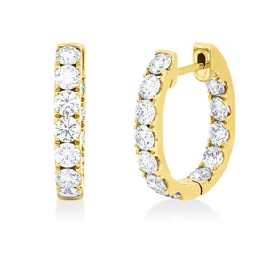 Creolen aus 750 Gold Gelbgold 24 Brillanten 2,93ct TW-VSI/SI 20x3,3mm Creolen aus 750 Gold Gelbgold 24 Brillanten 2,93ct TW-VSI/SI 20x3,3mm