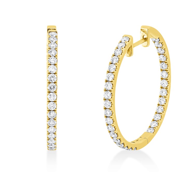 Creolen aus 750 Gelbgold 62 Brillanten 2.12ct