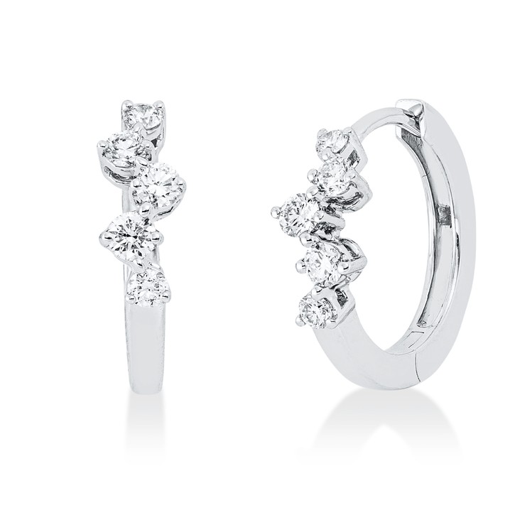 Creolen aus 750 Weißgold 10 Brillanten 0.35ct