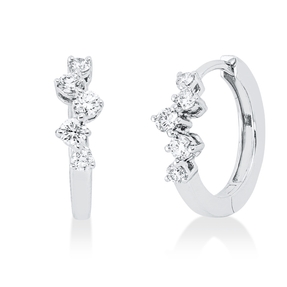 Creolen aus 750 Gold Weißgold 10 Brillanten 0,35ct TW-SI 15,2x4mm