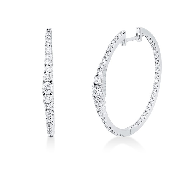 Creolen aus 750 Weißgold 92 Brillanten 1.2ct