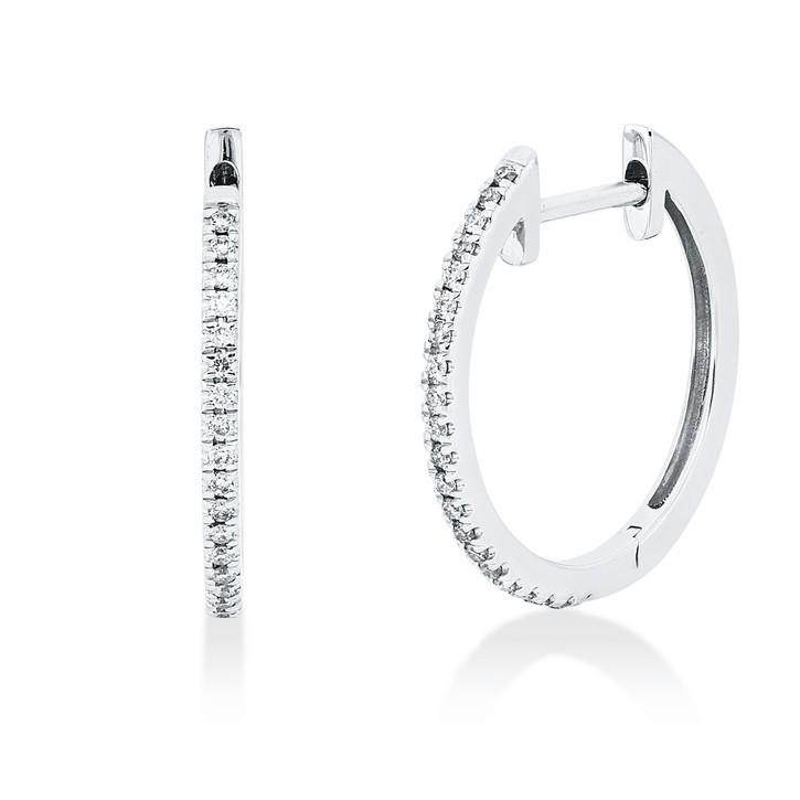 Creolen aus 750 Weißgold 44 Brillanten 0.1ct