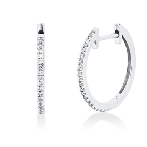 Creolen aus 750 Gold Weißgold 44 Brillanten 0,1ct W-SI 14,9x1,1mm