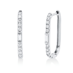 Creolen aus 750 Gold Weißgold 22 Diamanten 0,44ct TW-SI 20,1x1,9mm