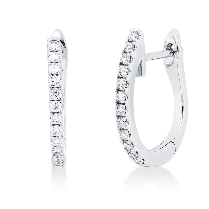 Creolen aus 750 Weißgold 24 Brillanten 0.22ct