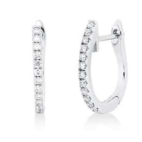 Creolen aus 750 Gold Weißgold 24 Brillanten 0,22ct TW-VSI/SI 14,8x1,5mm Creolen aus 750 Gold Weißgold 24 Brillanten 0,22ct TW-VSI/SI 14,8x1,5mm