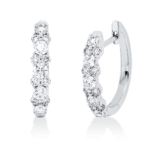 Creolen aus 750 Gold Weißgold 26 Brillanten 0,75ct TW-VSI/SI 15,7x3,2mm