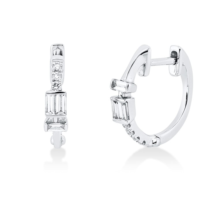 Creolen aus 750 Weißgold 13 Brillanten 0.21ct