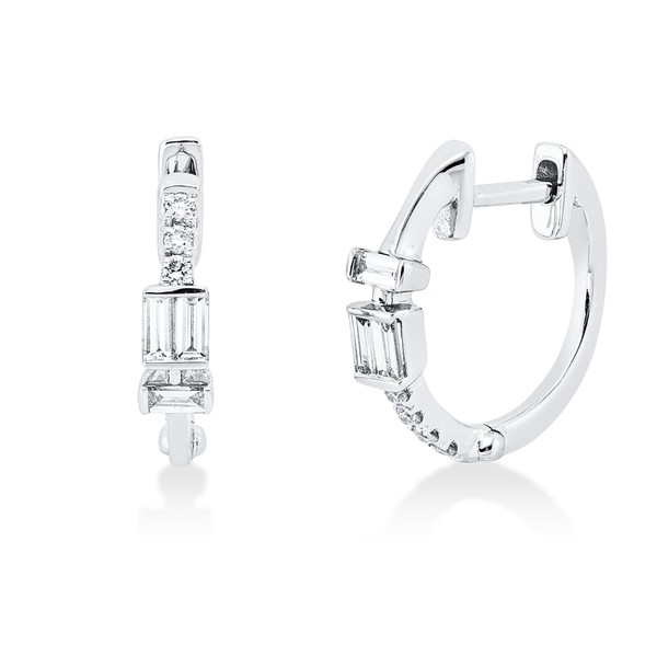 Creolen aus 750 Weißgold 13 Brillanten 0.21ct