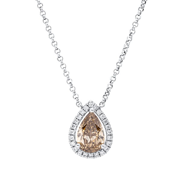 Collier Tropfen aus 750 Weißgold 29 Brillanten 0.77ct
