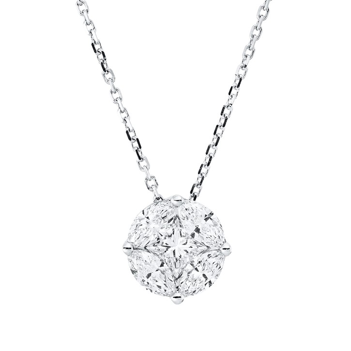 Collier aus 750 Weißgold 5 Diamanten 0.92ct