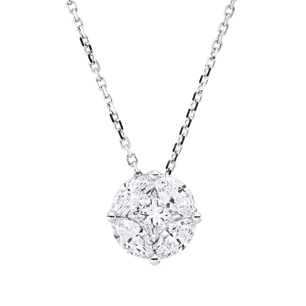 Collier aus 750 Weißgold 5 Diamanten 0.92ct