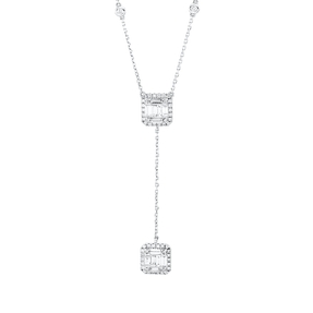 Collier aus 750 Gold Weißgold 70 Diamanten 0,92ct W-PI L:43,2cm