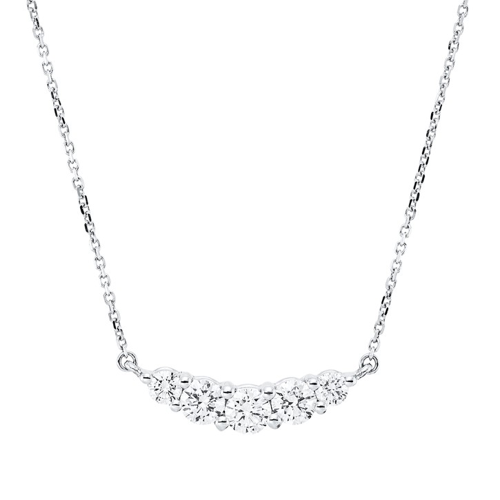 Collier aus 750 Weißgold 5 Brillanten 0.52ct