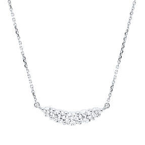 Collier aus 750 Gold Weißgold 5 Brillanten 0,52ct W-SI L:45cm Collier aus 750 Gold Weißgold 5 Brillanten 0,52ct W-SI L:45cm