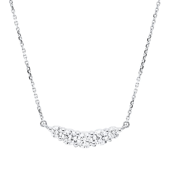 Collier aus 750 Weißgold 5 Brillanten 0.52ct