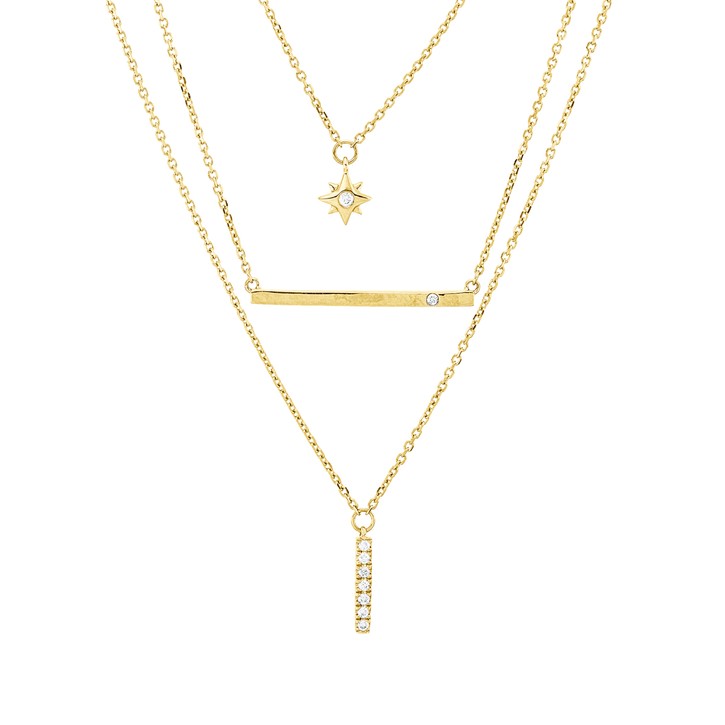 Collier aus 750 Gelbgold 9 Brillanten 0.05ct