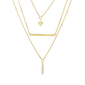 Collier aus 750 Gold Gelbgold 9 Brillanten 0,05ct W-SI L:45cm