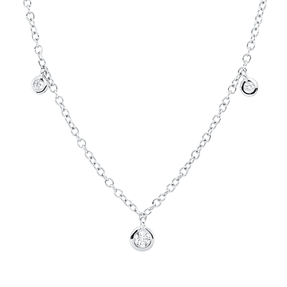 Collier aus 750 Gold Weißgold 15 Brillanten 0,47ct TW-SI L:41,9cm Collier aus 750 Gold Weißgold 15 Brillanten 0,47ct TW-SI L:41,9cm