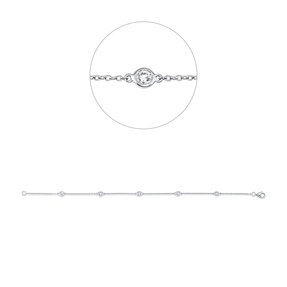 Armband aus 750 Gold Weißgold 5 Brillanten 0,35ct TW-VSI/SI L:18cm Armband aus 750 Gold Weißgold 5 Brillanten 0,35ct TW-VSI/SI L:18cm