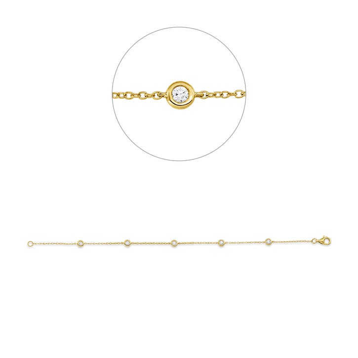 Armband aus 750 Gelbgold 5 Brillanten 0.23ct