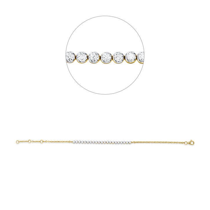 Armband aus 750 Gold gelb weiß 21 Brillanten 2.21ct