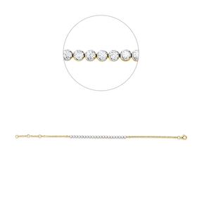 Armband aus 750 Gold gelb/weiß 21 Brillanten 2,21ct TW-SI L:17,8cm