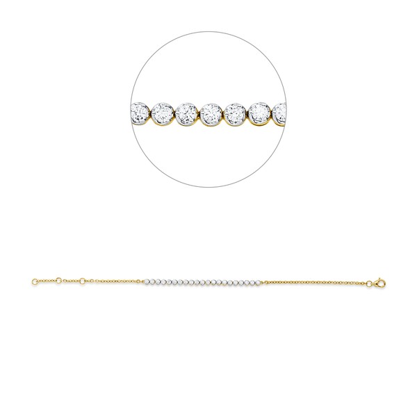 Armband aus 750 Gold gelb weiß 21 Brillanten 2.21ct